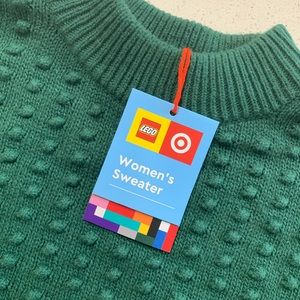 lego textured green sweater